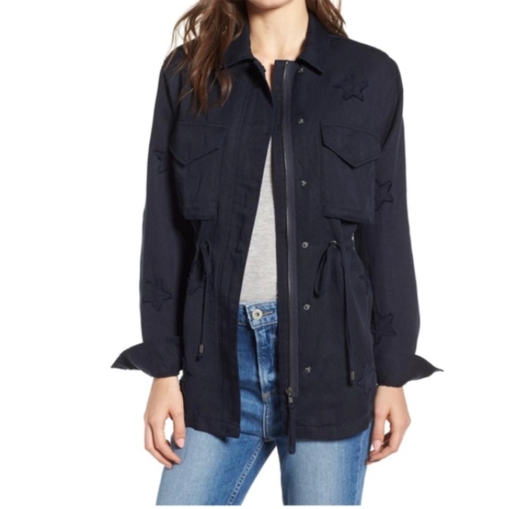 Rails Lancaster Indigo Stars Embroidered Utility Jacket Navy